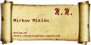 Mirkov Miklós névjegykártya